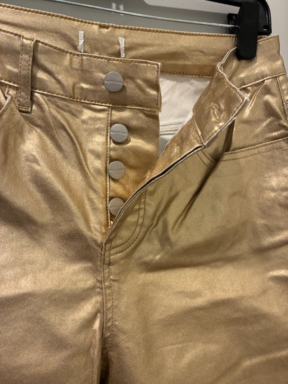 Superdown Gold Ankle Cropped Jeans - Picture 4 of 6